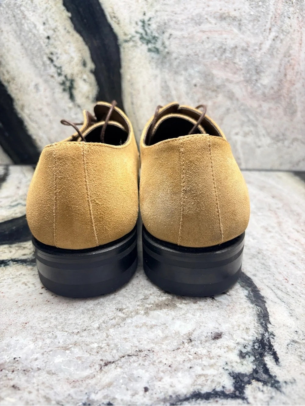 Plainclothes Golden Tan Suede Derby Shoes Men’s EU 42.5 US 9.5 Dainite Sole